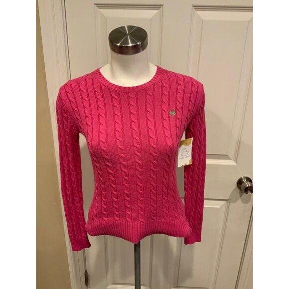 Lilly Pulitzer Pink Cable Knit Sweater, Size XS - Picture 1 of 6